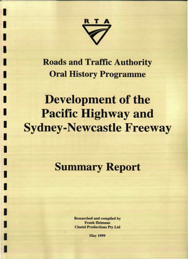 Development of the Pacific Highway and Sydney-Newcastle Freeway