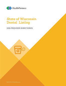 State of Wisconsin Dental Listing