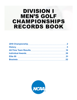 Division I Men's Golf Championships Records Book