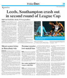 Leeds, Southampton Crash out in Second Round of League