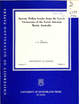 Saccate Pollen Grains from the Low�:R= C Cretaceous of the Great Artesian Basin� Australia