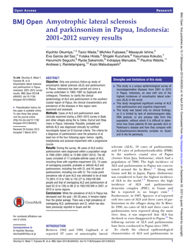 Amyotrophic Lateral Sclerosis and Parkinsonism in Papua, Indonesia: 2001–2012 Survey Results