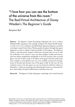 The Real-Virtual Architecture of Davey Wreden's the Be