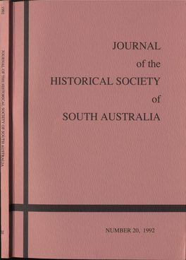 Number 20, 1992 the Historical Society of South Australia