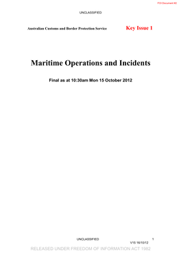 Maritime Operations and Incidents