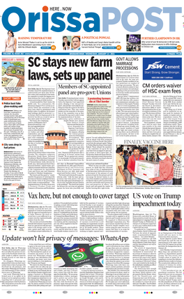 GOVT ALLOWS MARRIAGE SC Stays New Farm PROCESSIONS POST NEWS NETWORK