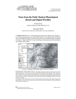 Baskeet Phonological Sketch and Digital Wordlist