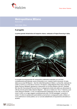 Metropolitana Milano Nuova Linea 5