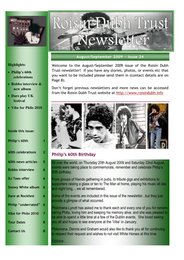 RDT Newsletter Aug 09