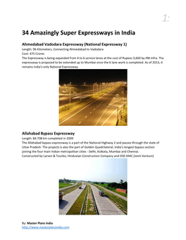 34 Amazingly Super Expressways in India