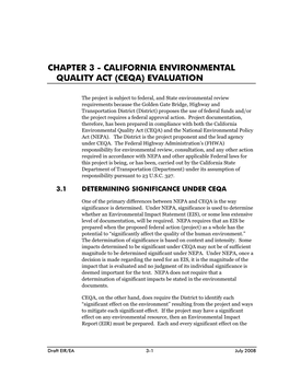 Chapter 3 - California Environmental Quality Act (Ceqa) Evaluation