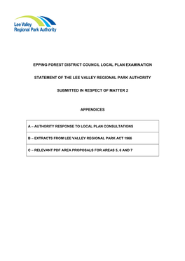 19STAT0006 Lee Valley Regional Park Authority Appendix A