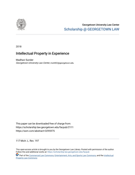 Intellectual Property in Experience