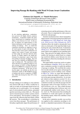 Improving Passage Re-Ranking with Word N-Gram Aware Coattention Encoder