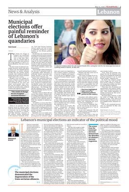 Lebanon Municipal Elections Offer Painful Reminder of Lebanon’S Quandaries