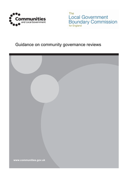 Guidance on Community Governance Reviews