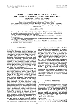 Panagrellus Redivivus, Turbatrix Acet1 and Caenorhabditis Elegans