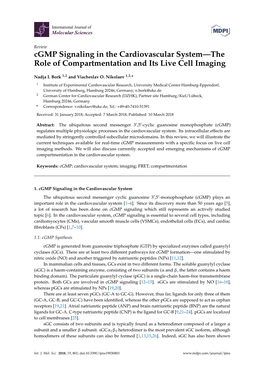 Cgmp Signaling in the Cardiovascular System—The Role of Compartmentation and Its Live Cell Imaging