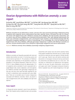 Ovarian Dysgerminoma with Müllerian Anomaly: a Case Report