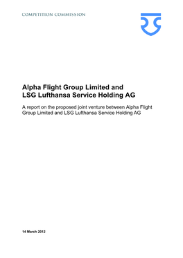 Alpha Flight Group Limited and LSG Lufthansa Service Holding AG