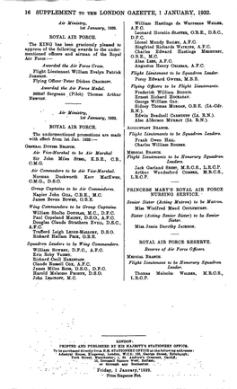16 Supplement to the London Gazette, 1 January, 1932