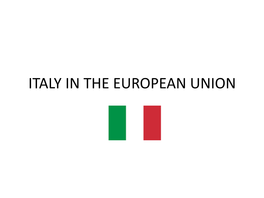 Italy in the European Union