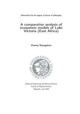 A Comparative Analysis of Ecosystem Models of Lake Victoria (East Africa)