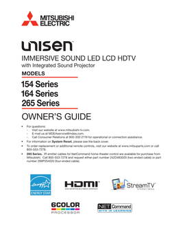 154 Series 164 Series 265 Series OWNER's GUIDE