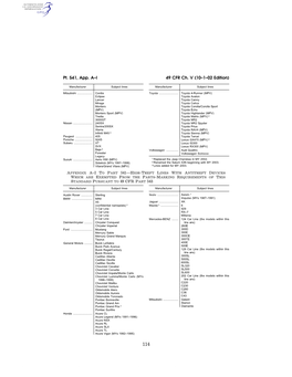 49 CFR Ch. V (10–1–02 Edition) Pt. 541, App