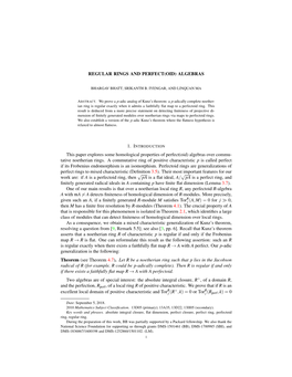 Regular Rings and Perfect(Oid) Algebras