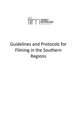 Guidelines and Protocols for Filming in the Southern Regions