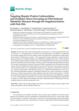 Targeting Hepatic Protein Carbonylation and Oxidative Stress Occurring on Diet-Induced Metabolic Diseases Through the Supplementation with Fish Oils