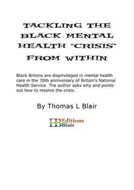 Tackling the Black Mental Health “Crisis” from Within
