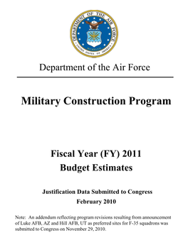 Military Construction Program