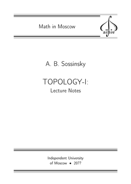 TOPOLOGY-I: Lecture Notes