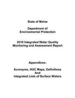 State of Maine Department of Environmental Protection 2010