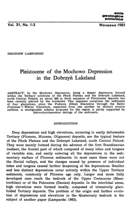 Pleistocene of the Mochowo Depression in the Dobrzyn Lakeland