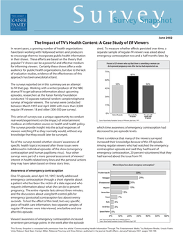 The Impact of TV's Health Content: a Case Study of ER Viewers