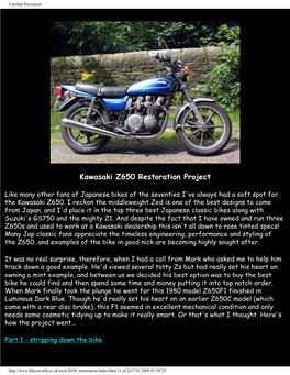 Kawasaki Z650 Restoration Project