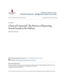 The Barriers of Reporting Sexual Assault in the Military