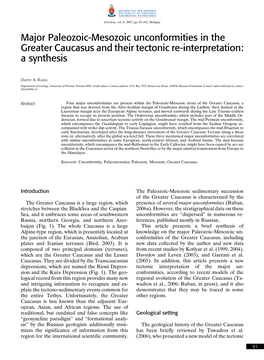 Major Paleozoic-Mesozoic Unconformities in the Greater Caucasus and Their Tectonic Re-Interpretation: a Synthesis