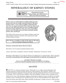 Mineralogy of Kidney Stones