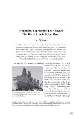 Honorably Representing San Diego: the Story of the USS San Diego
