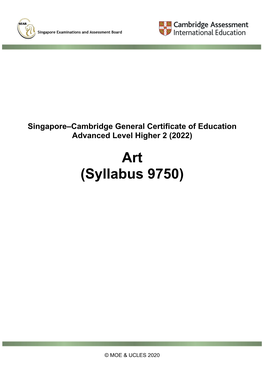 9750 Y22 Sy Art A-Level H2 for 2022