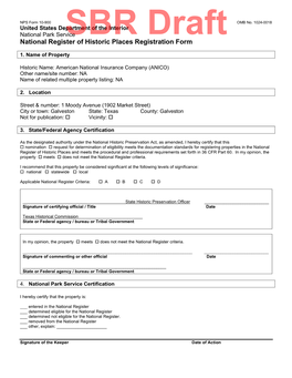 National Register of Historic Places REGISTRATION FORM NPS Form 10-900 OMB No