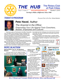 Pete Havel, Author the Arsonist in the Office: Fireproofing Your Life Against Toxic Coworkers, Bosses, Employees and Cultures