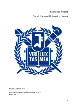 Exchange Report Seoul National University , Korea