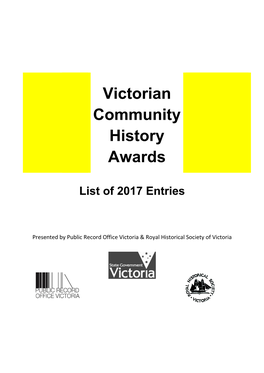 Victorian Community History Awards