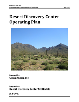 Desert Discovery Center – Operating Plan