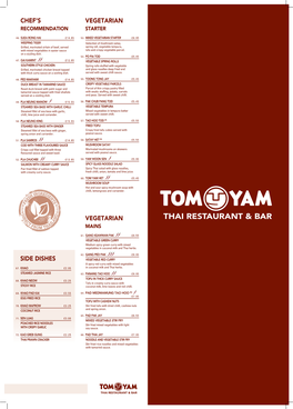 TOM YAM Alacarte MENU